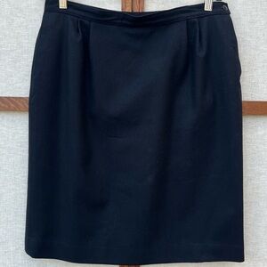 Vintage Pendleton Classic Black Wool Straight Lined Pleated Skirt